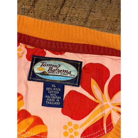 Mens Tommy Bahama Relax Orange Pima Cotton Long Sleeve Ribbed Pullover Size XL‎ - Picture 5 of 11